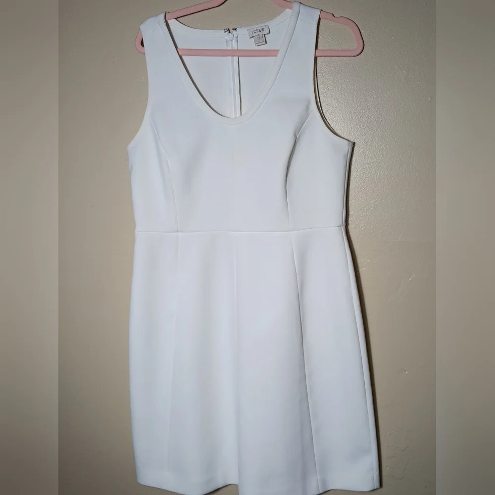 J crew white sleeveless dress Size 12 with back zipper